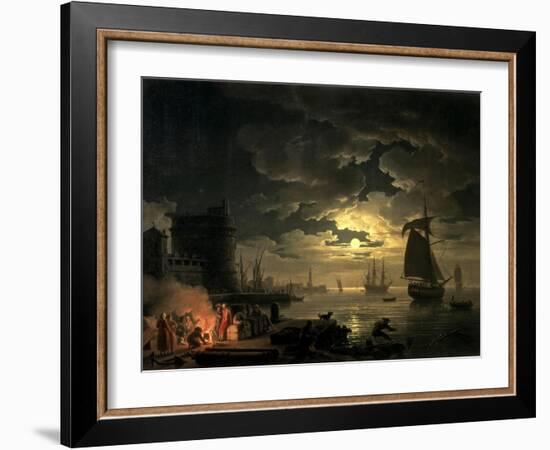 Harbor of Palermo, c.1750-Claude Joseph Vernet-Framed Giclee Print