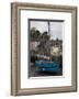 Harbor of St. Goustin on the River Auray in Brittany, Blue Sailboat-Mallorie Ostrowitz-Framed Photographic Print
