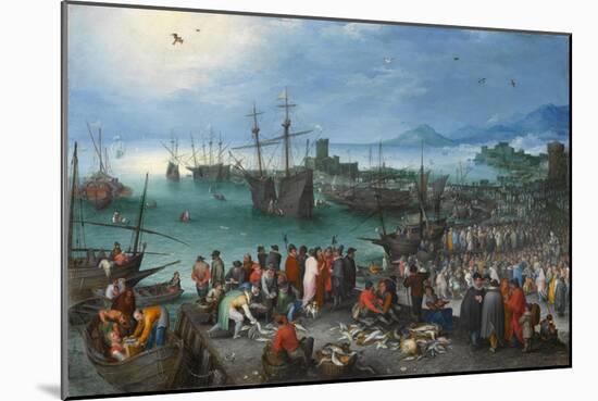 Harbor Scene with St. Paul's Departure from Caesarea, 1596-Jan the Elder Brueghel-Mounted Giclee Print