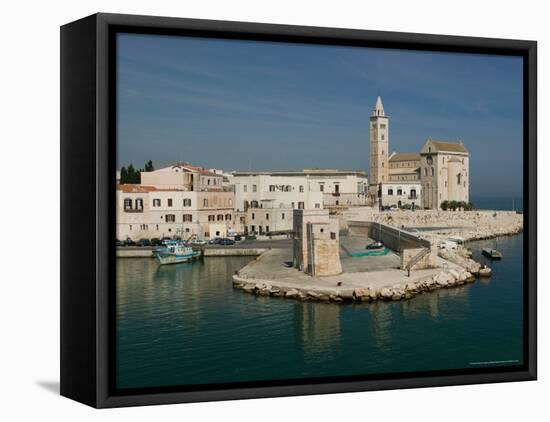 Harbor View of 13th Century Romanesque Duomo, Trani, Puglia, Italy-Walter Bibikow-Framed Premier Image Canvas