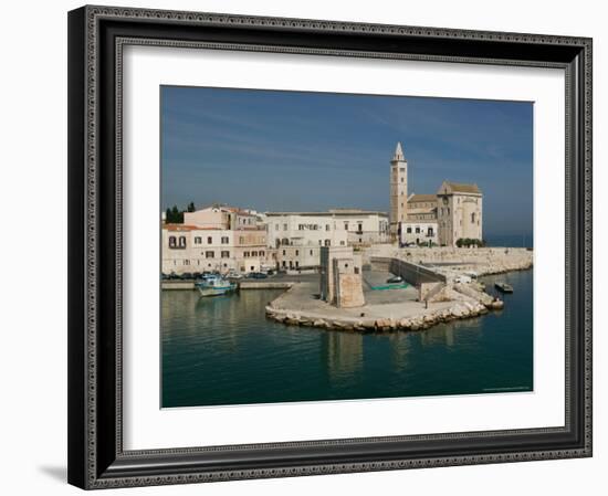 Harbor View of 13th Century Romanesque Duomo, Trani, Puglia, Italy-Walter Bibikow-Framed Photographic Print