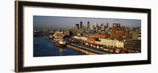 Harbor with the City Skyline, Montreal, Quebec, Canada-null-Framed Photographic Print