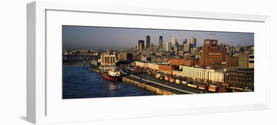 Harbor with the City Skyline, Montreal, Quebec, Canada-null-Framed Photographic Print