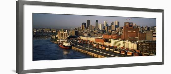 Harbor with the City Skyline, Montreal, Quebec, Canada-null-Framed Photographic Print