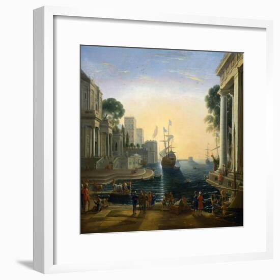 Harbour' after Claude Lorraine, C1820-Clause Lorraine-Framed Giclee Print