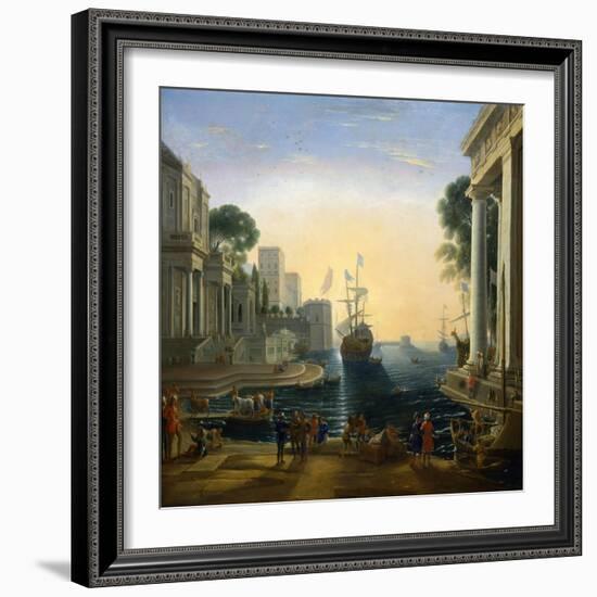 Harbour' after Claude Lorraine, C1820-Clause Lorraine-Framed Giclee Print