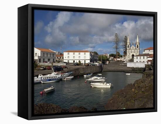 Harbour and Church, Madalena, Pico, Azores, Portugal, Atlantic, Europe-Ken Gillham-Framed Premier Image Canvas