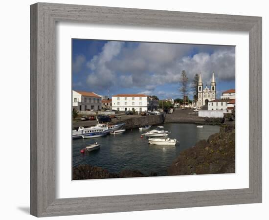 Harbour and Church, Madalena, Pico, Azores, Portugal, Atlantic, Europe-Ken Gillham-Framed Photographic Print
