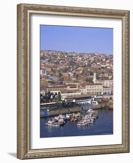 Harbour and City, Valparaiso, Chile, South America-G Richardson-Framed Photographic Print