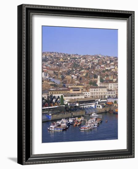 Harbour and City, Valparaiso, Chile, South America-G Richardson-Framed Photographic Print