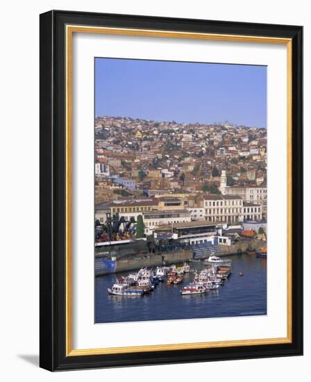 Harbour and City, Valparaiso, Chile, South America-G Richardson-Framed Photographic Print