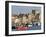 Harbour and Fishing Boats With Houses and Church in the Background, Barfleur, Normandy, France-Guy Thouvenin-Framed Photographic Print