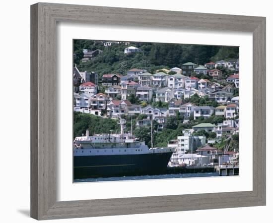 Harbour and Houses, Wellington, North Island, New Zealand-Adam Woolfitt-Framed Photographic Print