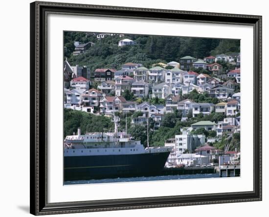 Harbour and Houses, Wellington, North Island, New Zealand-Adam Woolfitt-Framed Photographic Print