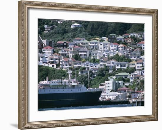 Harbour and Houses, Wellington, North Island, New Zealand-Adam Woolfitt-Framed Photographic Print