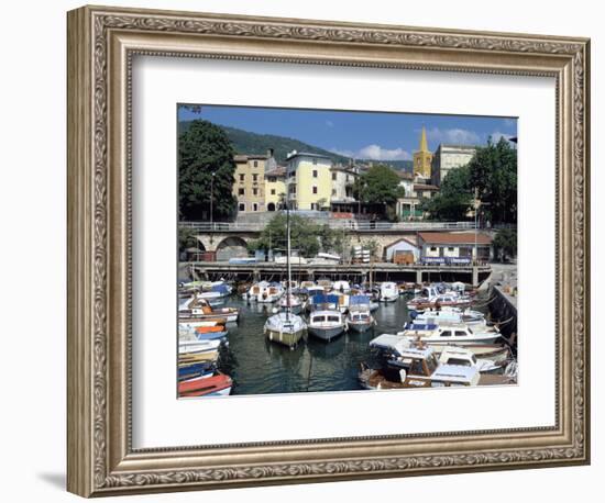 Harbour and Old Town, Lovran, Croatia-Peter Thompson-Framed Photographic Print