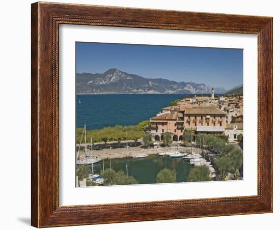 Harbour and Town of Torre Del Benaco, Lake Garda, Veneto, Italian Lakes, Italy-James Emmerson-Framed Photographic Print