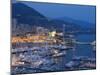 Harbour at Dusk, Monte Carlo, Monaco-Peter Adams-Mounted Photographic Print