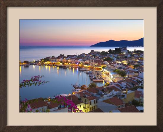 Harbour at Dusk, Pythagorion, Samos, Aegean Islands, Greece-Stuart Black-Framed Photographic Print