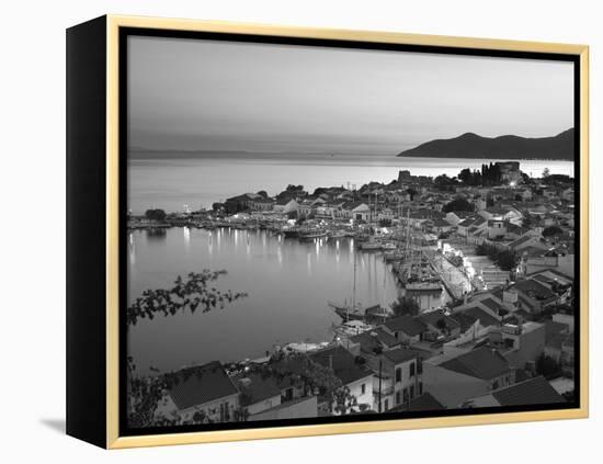 Harbour at Dusk, Pythagorion, Samos, Aegean Islands, Greece-Stuart Black-Framed Premier Image Canvas