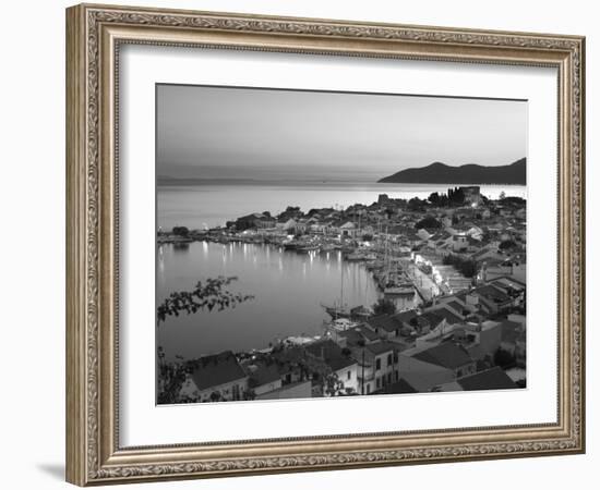 Harbour at Dusk, Pythagorion, Samos, Aegean Islands, Greece-Stuart Black-Framed Photographic Print