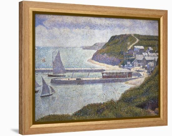 Harbour at Port-En-Bessin at High Tide-Georges Seurat-Framed Stretched Canvas