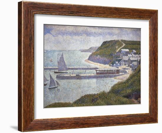 Harbour at Port-En-Bessin at High Tide-Georges Seurat-Framed Art Print