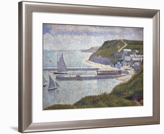 Harbour at Port-En-Bessin at High Tide-Georges Seurat-Framed Art Print