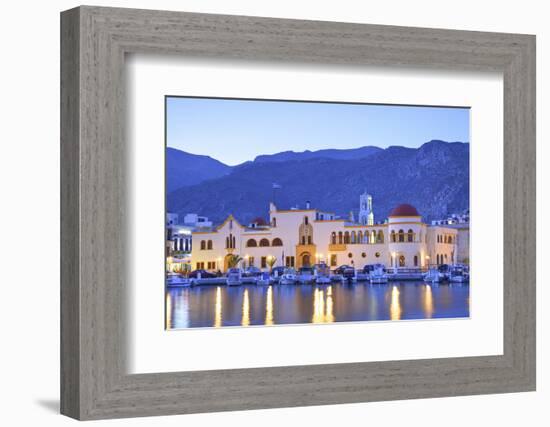 Harbour at Pothia, Kalymnos at Dusk, Dodecanese, Greek Islands, Greece, Europe-Neil Farrin-Framed Photographic Print