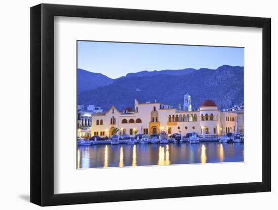 Harbour at Pothia, Kalymnos at Dusk, Dodecanese, Greek Islands, Greece, Europe-Neil Farrin-Framed Photographic Print