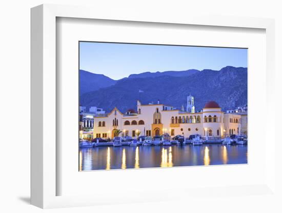 Harbour at Pothia, Kalymnos at Dusk, Dodecanese, Greek Islands, Greece, Europe-Neil Farrin-Framed Photographic Print