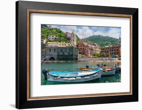 Harbour at Vernazza, Cinque Terre, UNESCO World Heritage Site, Liguria, Italian Riviera, Italy, Eur-Alexandre Rotenberg-Framed Photographic Print