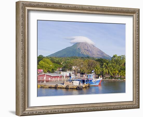 Harbour Below Volcan Concepcion, 1610M, Ometepe Island, Lake Nicaragua, Nicaragua, Central America-Christian Kober-Framed Photographic Print