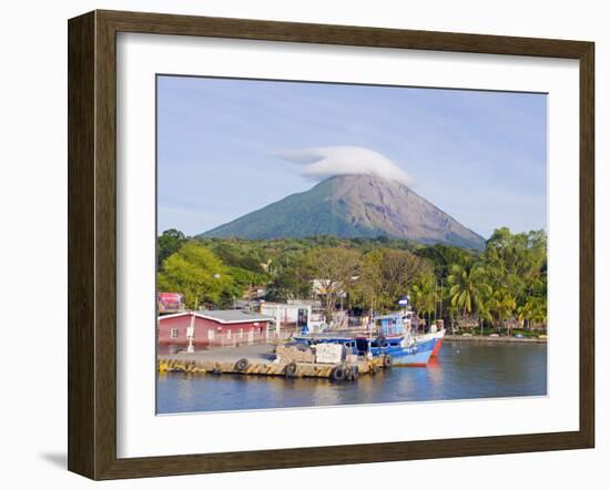 Harbour Below Volcan Concepcion, 1610M, Ometepe Island, Lake Nicaragua, Nicaragua, Central America-Christian Kober-Framed Photographic Print