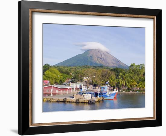 Harbour Below Volcan Concepcion, 1610M, Ometepe Island, Lake Nicaragua, Nicaragua, Central America-Christian Kober-Framed Photographic Print