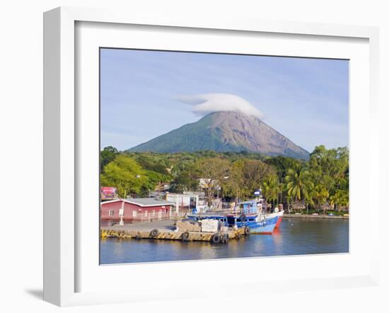 Harbour Below Volcan Concepcion, 1610M, Ometepe Island, Lake Nicaragua, Nicaragua, Central America-Christian Kober-Framed Photographic Print