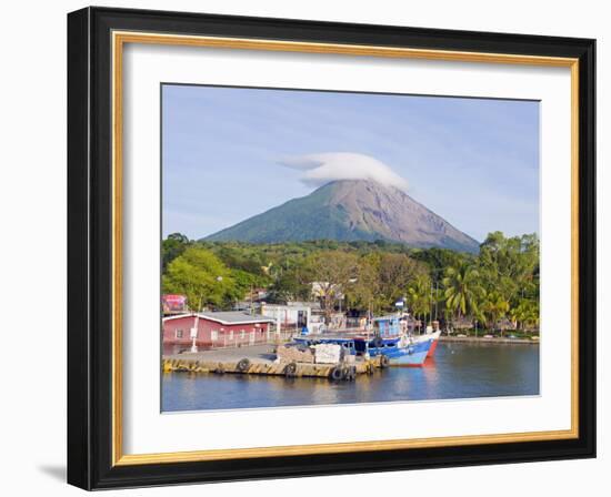 Harbour Below Volcan Concepcion, 1610M, Ometepe Island, Lake Nicaragua, Nicaragua, Central America-Christian Kober-Framed Photographic Print