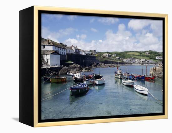 Harbour, Coverack, Cornwall, England, United Kingdom-Jonathan Hodson-Framed Premier Image Canvas