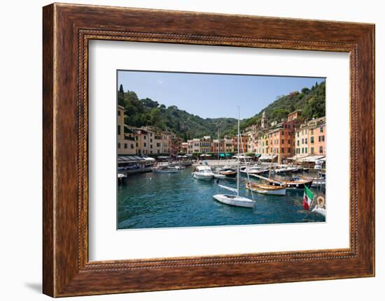 Harbour from Boat in Portofino, Genova (Genoa), Liguria, Italy, Europe-Frank Fell-Framed Photographic Print