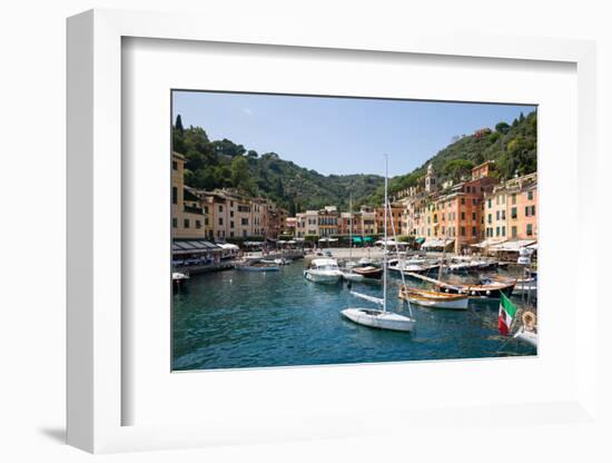 Harbour from Boat in Portofino, Genova (Genoa), Liguria, Italy, Europe-Frank Fell-Framed Photographic Print