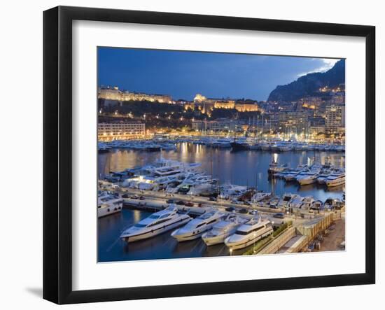 Harbour in the Port of Monaco, Principality of Monaco, Cote D'Azur, Mediterranean, Europe-Christian Kober-Framed Photographic Print