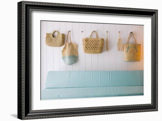 Harbour Island Hand Made Straw Plaited Bags-Erik Kruthoff-Framed Photographic Print