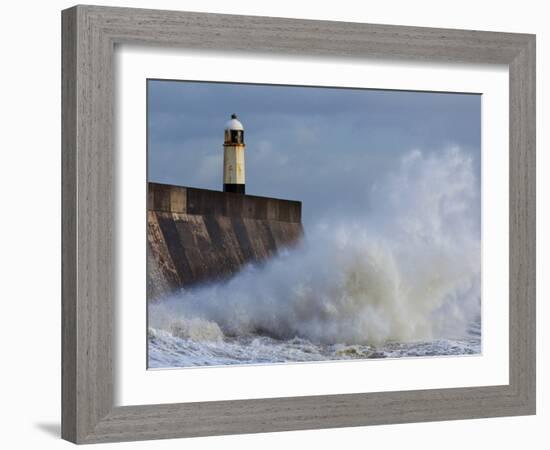 Harbour Light, Porthcawl, South Wales, Wales, United Kingdom, Europe-Billy Stock-Framed Photographic Print