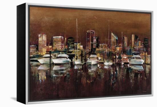 Harbour Night-Georgie-Framed Stretched Canvas