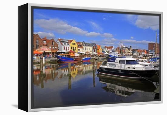 Harbour of Husum, Schleswig-Holstein, Germany, Europe-Hans-Peter Merten-Framed Premier Image Canvas