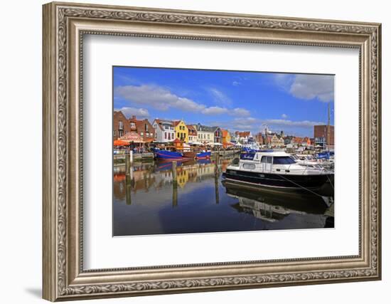 Harbour of Husum, Schleswig-Holstein, Germany, Europe-Hans-Peter Merten-Framed Photographic Print