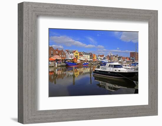 Harbour of Husum, Schleswig-Holstein, Germany, Europe-Hans-Peter Merten-Framed Photographic Print