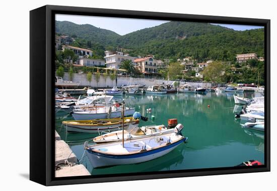 Harbour of Poros, Kefalonia, Greece-Peter Thompson-Framed Premier Image Canvas