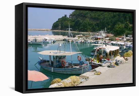 Harbour of Poros, Kefalonia, Greece-Peter Thompson-Framed Premier Image Canvas