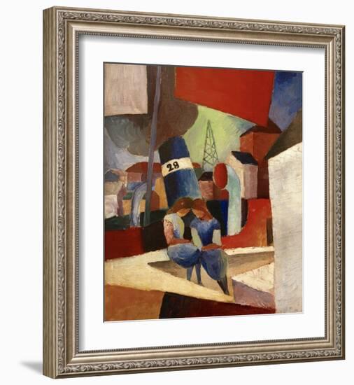 Harbour Scene Duisburg Harbour-Auguste Macke-Framed Giclee Print